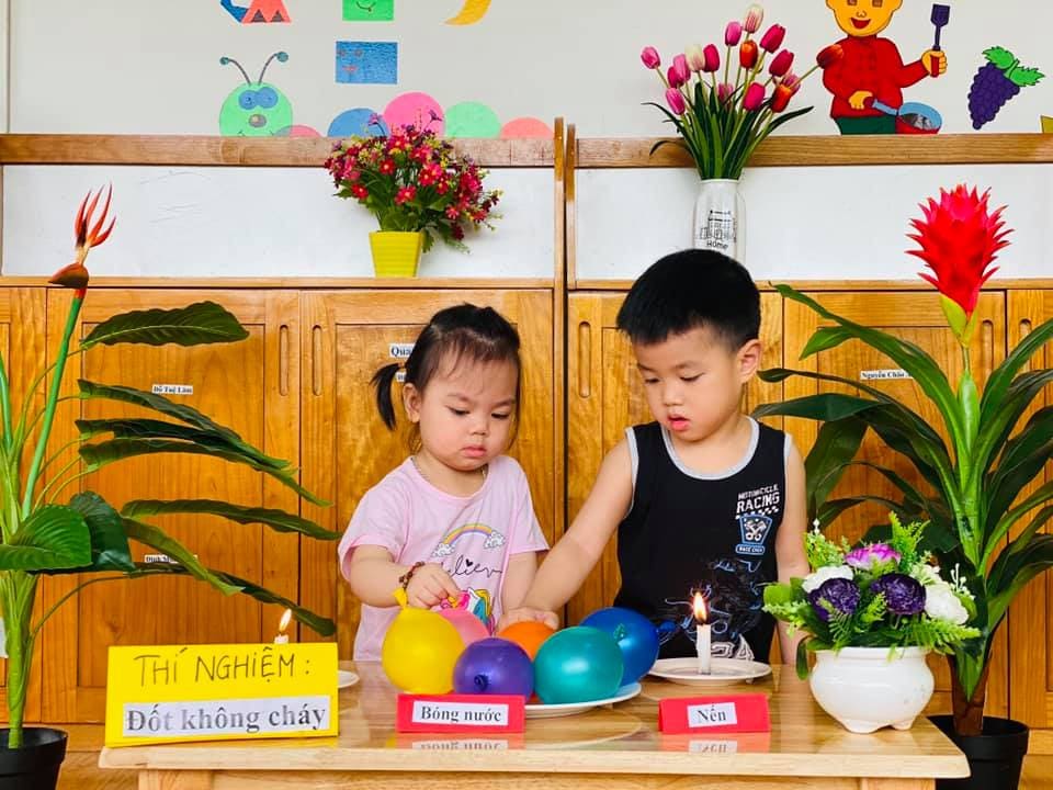 Thí Nghiệm: Bóng Bay Không Cháy Khi Đốt - TRƯỜNG MẦM NON VOI CON