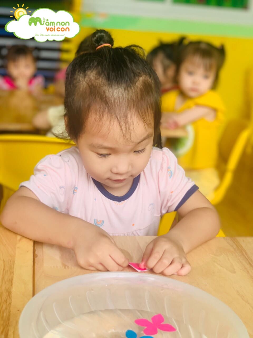 Thí Nghiệm Hoa Nở Trong Nước Lớp E2 - TRƯỜNG MẦM NON VOI CON