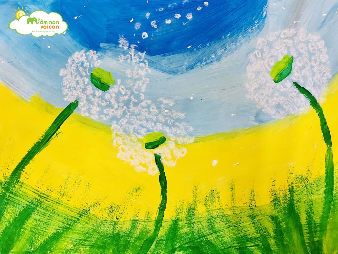 HOẠT ĐỘNG TẠO HÌNH: VẼ BỨC TRANH VỀ HOA MÙA XUÂN #LỚP_E7 - TRƯỜNG MẦM NON VOI CON