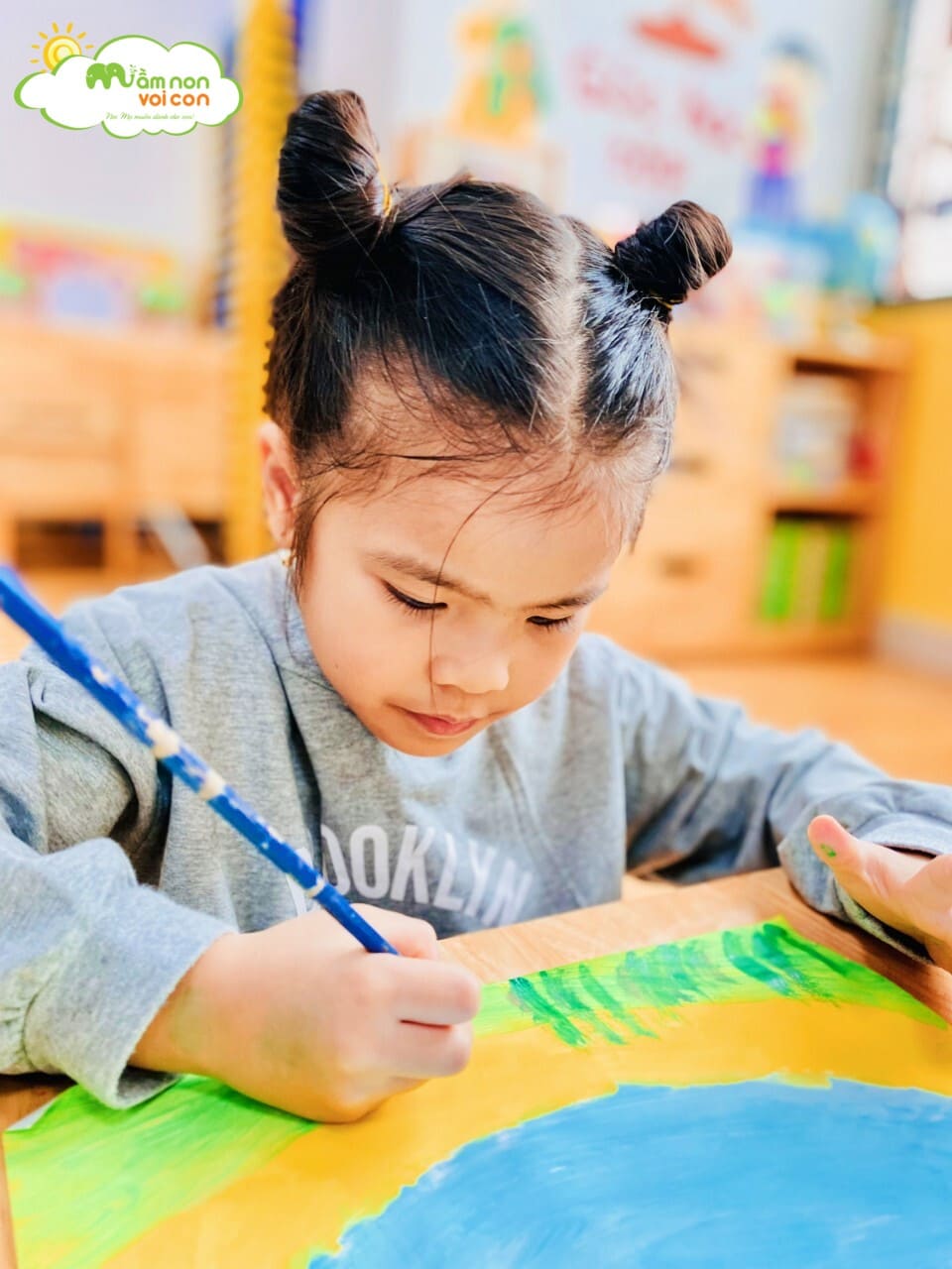 HOẠT ĐỘNG TẠO HÌNH: VẼ BỨC TRANH VỀ HOA MÙA XUÂN #LỚP_E7 - TRƯỜNG MẦM NON VOI CON