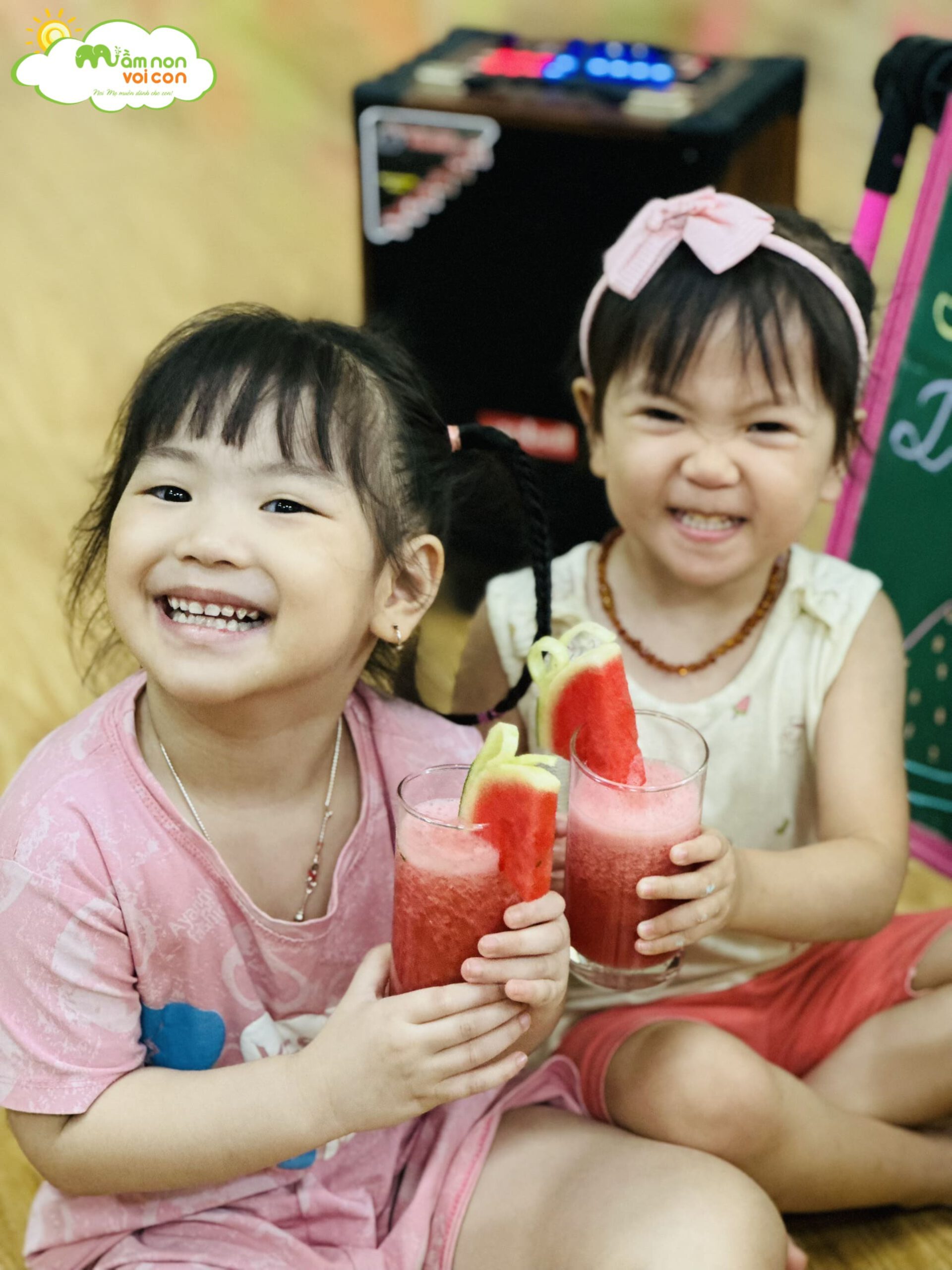 HOẠT ĐỘNG TRẢI NGHIỆM: BÉ LÀM NƯỚC ÉP DƯA HẤU - TRƯỜNG MẦM NON VOI CON