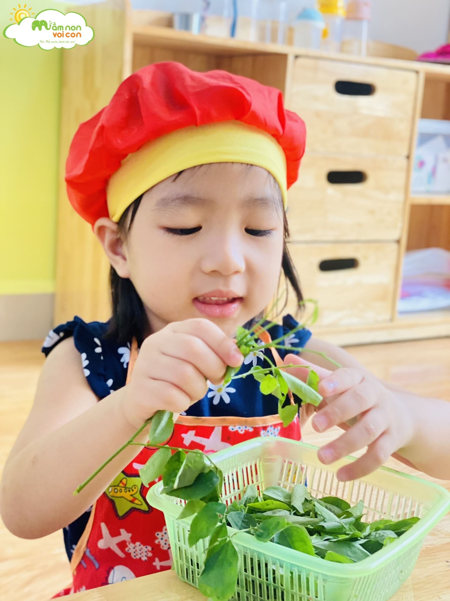 HOẠT ĐỘNG TRẢI NGHIỆM: BÉ TUỐT RAU NGÓT - TRƯỜNG MẦM NON VOI CON