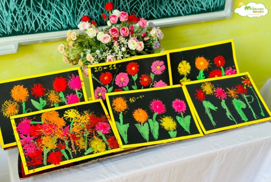 HOẠT ĐỘNG TẠO HÌNH SÁNG TẠO: LÀM QUÀ TẶNG CÔ - TRƯỜNG MẦM NON VOI CON