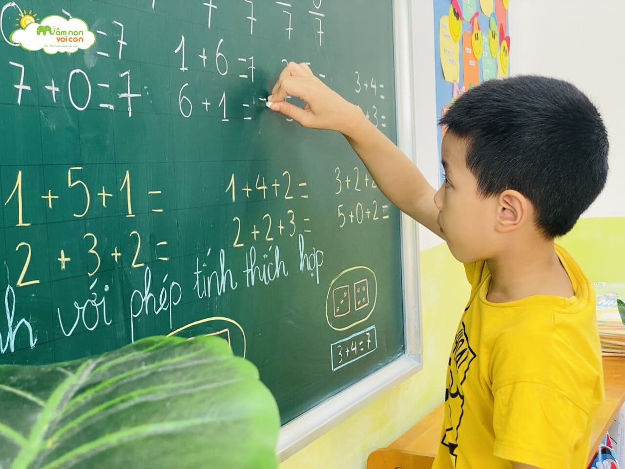 GIỜ HỌC TOÁN: PHÉP CỘNG TRONG PHẠM VI 7 - TRƯỜNG MẦM NON VOI CON