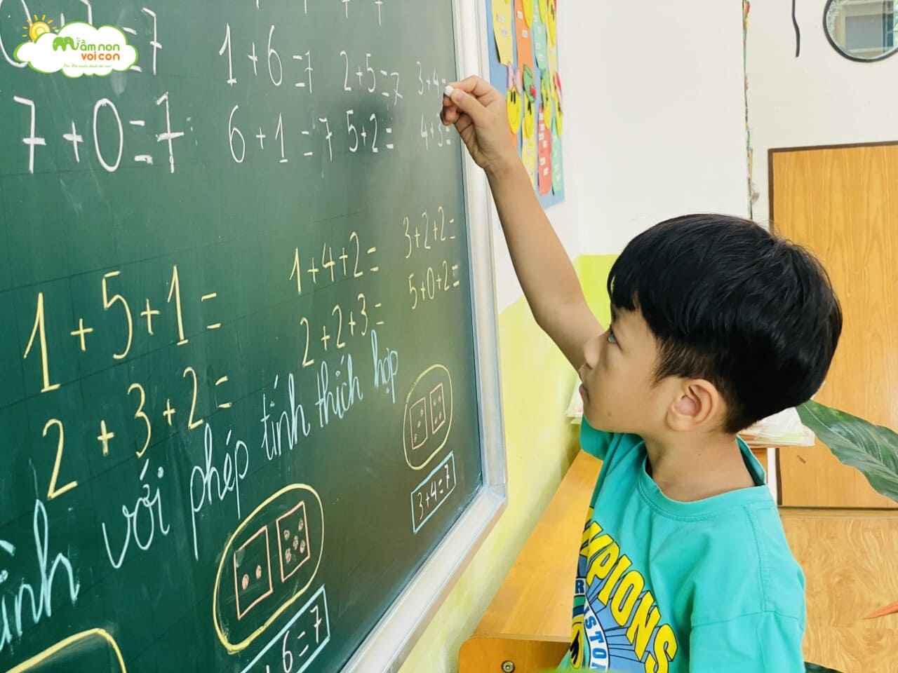 GIỜ HỌC TOÁN: PHÉP CỘNG TRONG PHẠM VI 7 - TRƯỜNG MẦM NON VOI CON