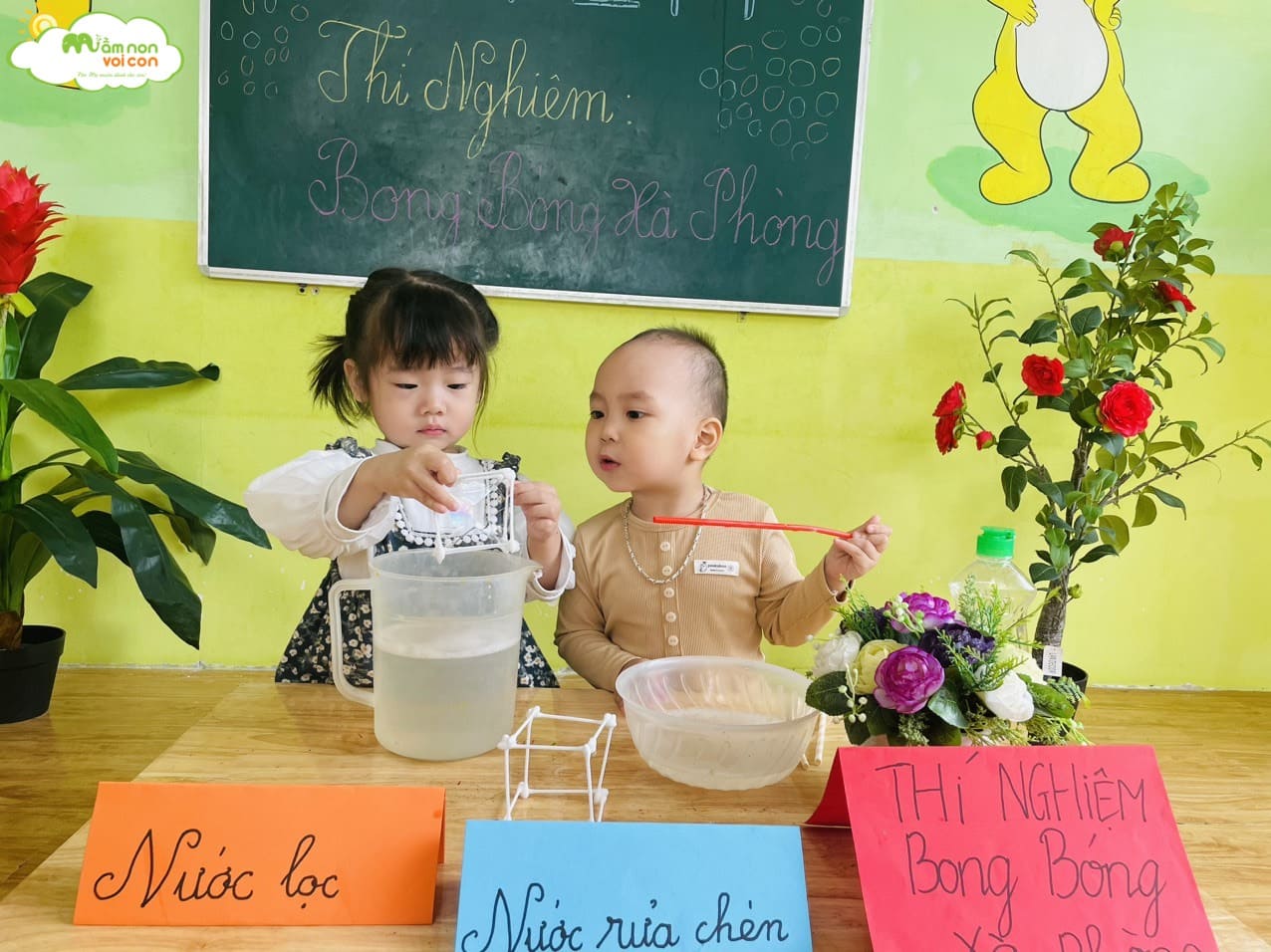 THÍ NGHIỆM BONG BÓNG XÀ PHÒNG - LỚP E3 THÍ NGHIỆM BONG BÓNG XÀ PHÒNG - LỚP E3 - TRƯỜNG MẦM NON VOI CON