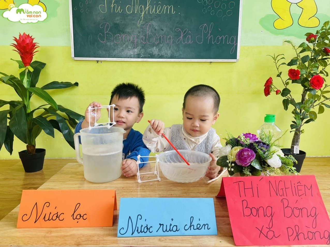 THÍ NGHIỆM BONG BÓNG XÀ PHÒNG - LỚP E3 THÍ NGHIỆM BONG BÓNG XÀ PHÒNG - LỚP E3 - TRƯỜNG MẦM NON VOI CON