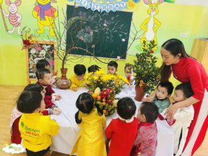 CÙNG TRÒ CHUYỆN VỀ MÂM NGŨ QUẢ NGÀY TẾT - TRƯỜNG MẦM NON VOI CON