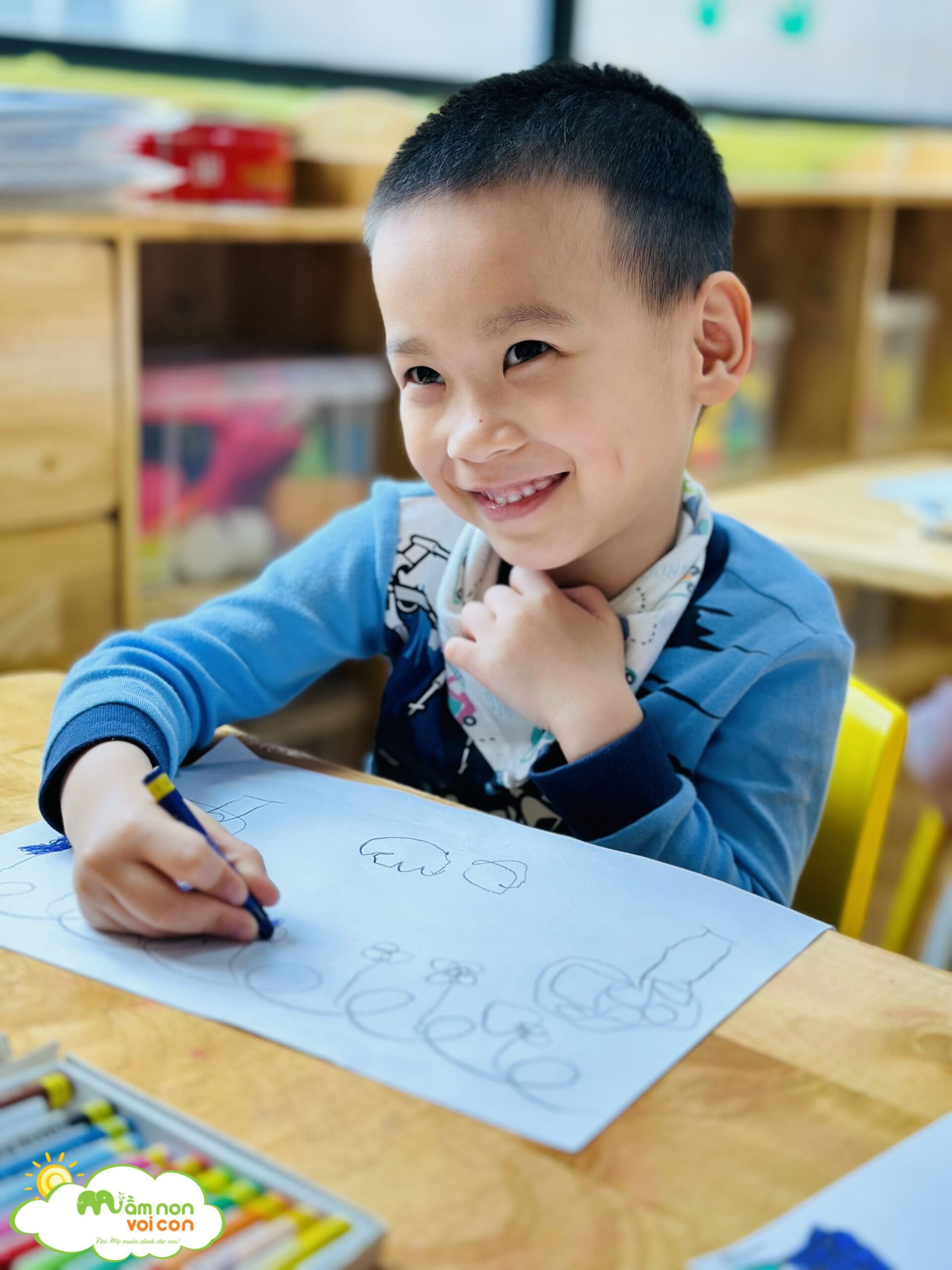 GIỜ MỸ THUẬT: VẼ VƯỜN CÂY ĂN QUẢ - TRƯỜNG MẦM NON VOI CON