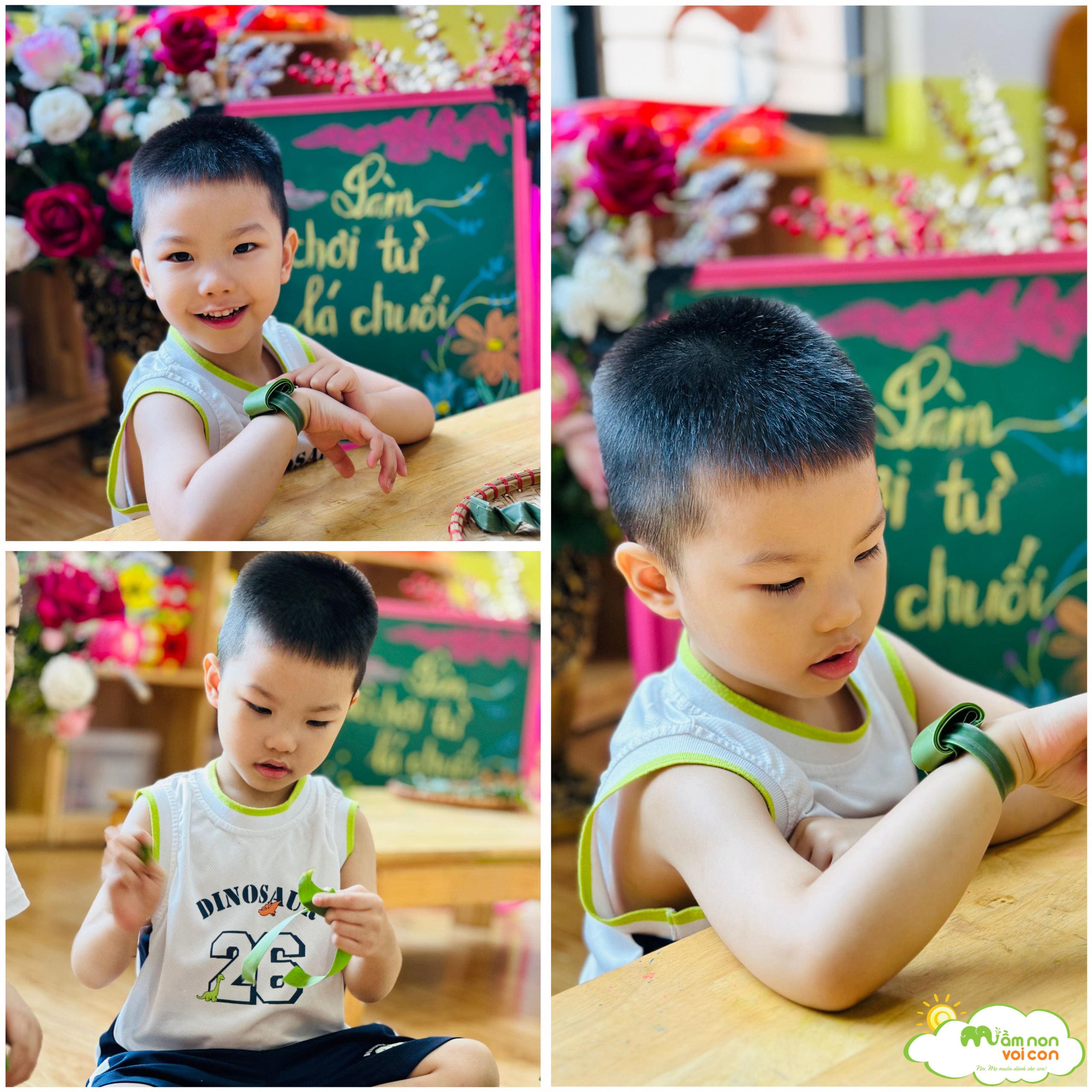 SÁNG TẠO: LÀM ĐỒ CHƠI TỪ LÁ CHUỐI - TRƯỜNG MẦM NON VOI CON