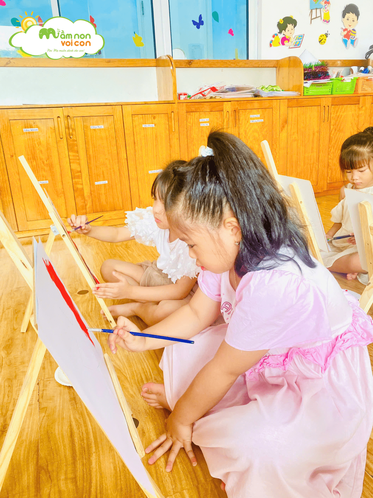 TẠO HÌNH VẼ QUỐC KỲ VIỆT NAM CHÀO MỪNG QUỐC KHÁNH 2/9 - TRƯỜNG MẦM NON VOI CON