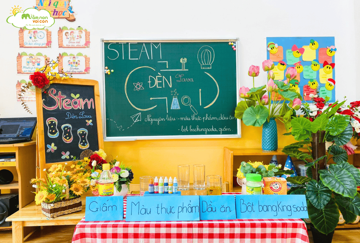 HOẠT ĐỘNG STEAM: “THÍ NGHIỆM ĐÈN LAVA” - TRƯỜNG MẦM NON VOI CON