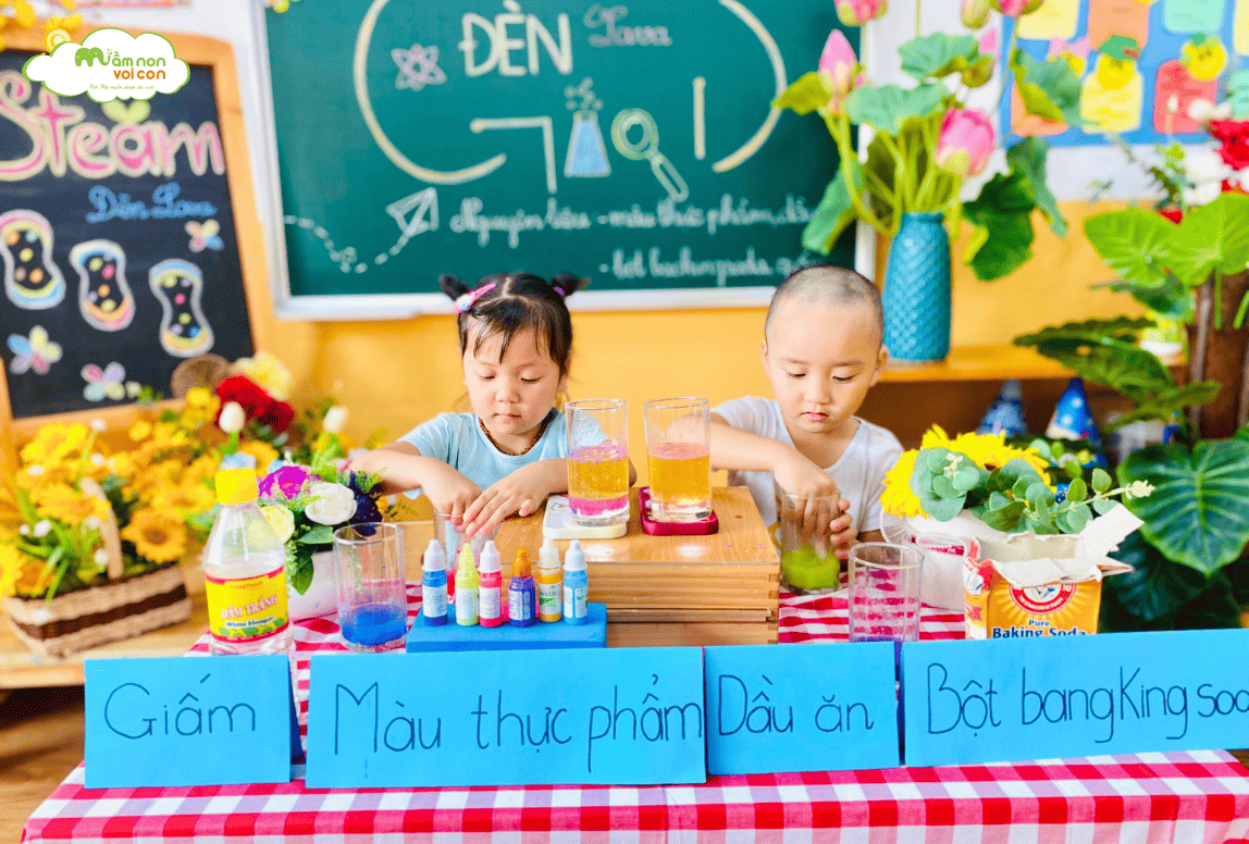 HOẠT ĐỘNG STEAM: “THÍ NGHIỆM ĐÈN LAVA” - TRƯỜNG MẦM NON VOI CON