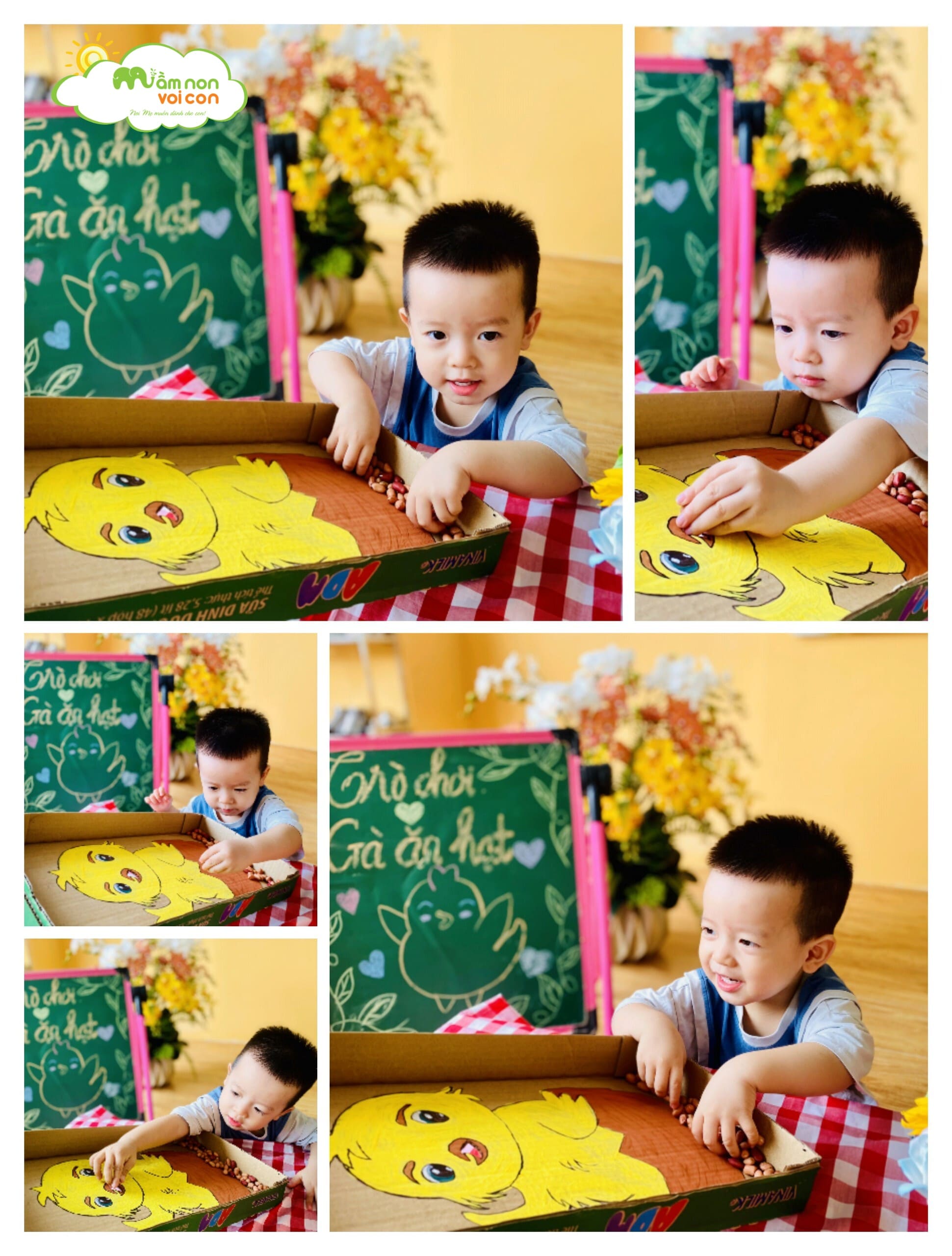 BÉ CHƠI TRÒ CHƠI: “GÀ ĂN HẠT” - TRƯỜNG MẦM NON VOI CON