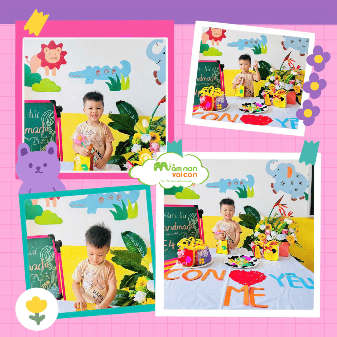 CÁC CON LỚP E4 TỰ TAY LÀM MÓN QUÀ TẶNG MẸ CÁC CON LỚP E4 TỰ TAY LÀM MÓN QUÀ TẶNG MẸ - TRƯỜNG MẦM NON VOI CON