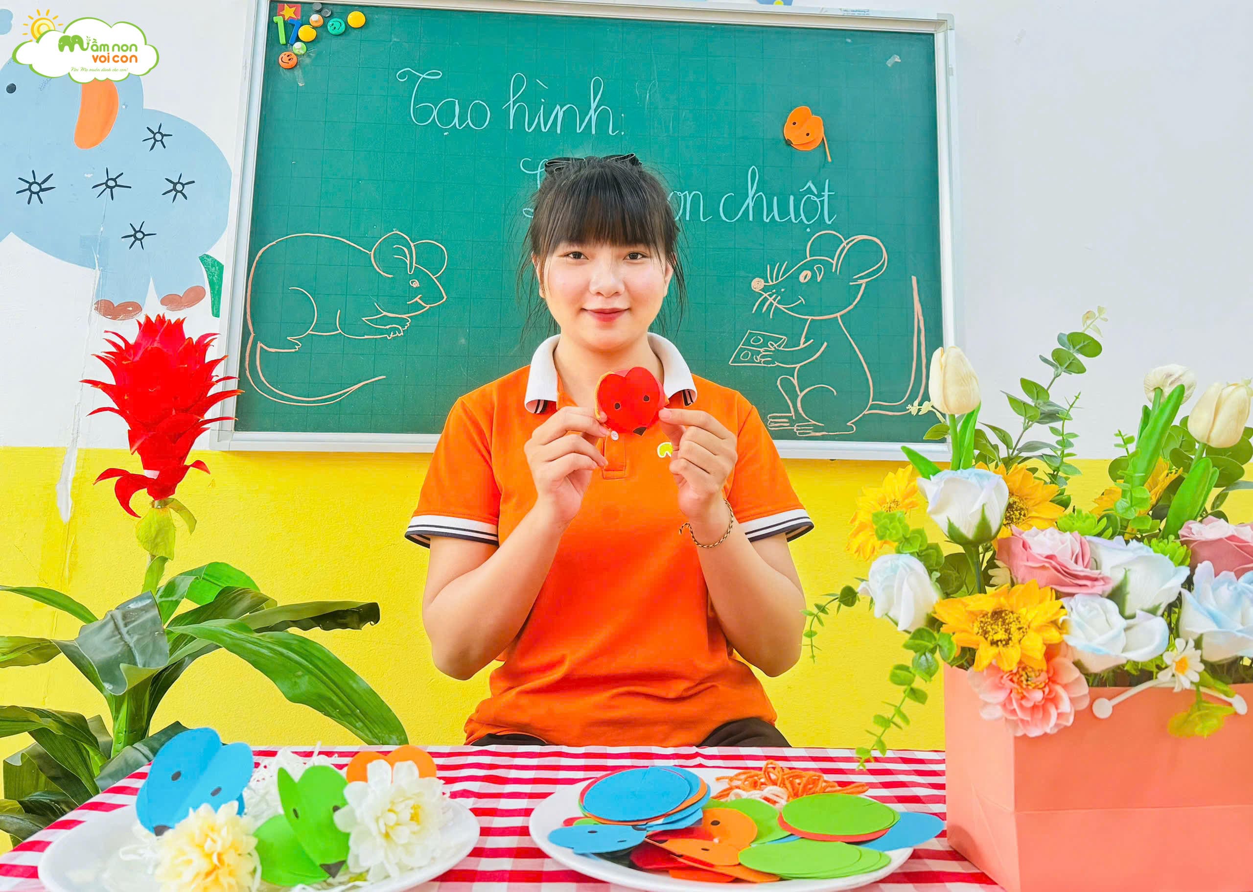 HOẠT ĐỘNG TẠO HÌNH: BÉ LÀM CON CHUỘT - TRƯỜNG MẦM NON VOI CON