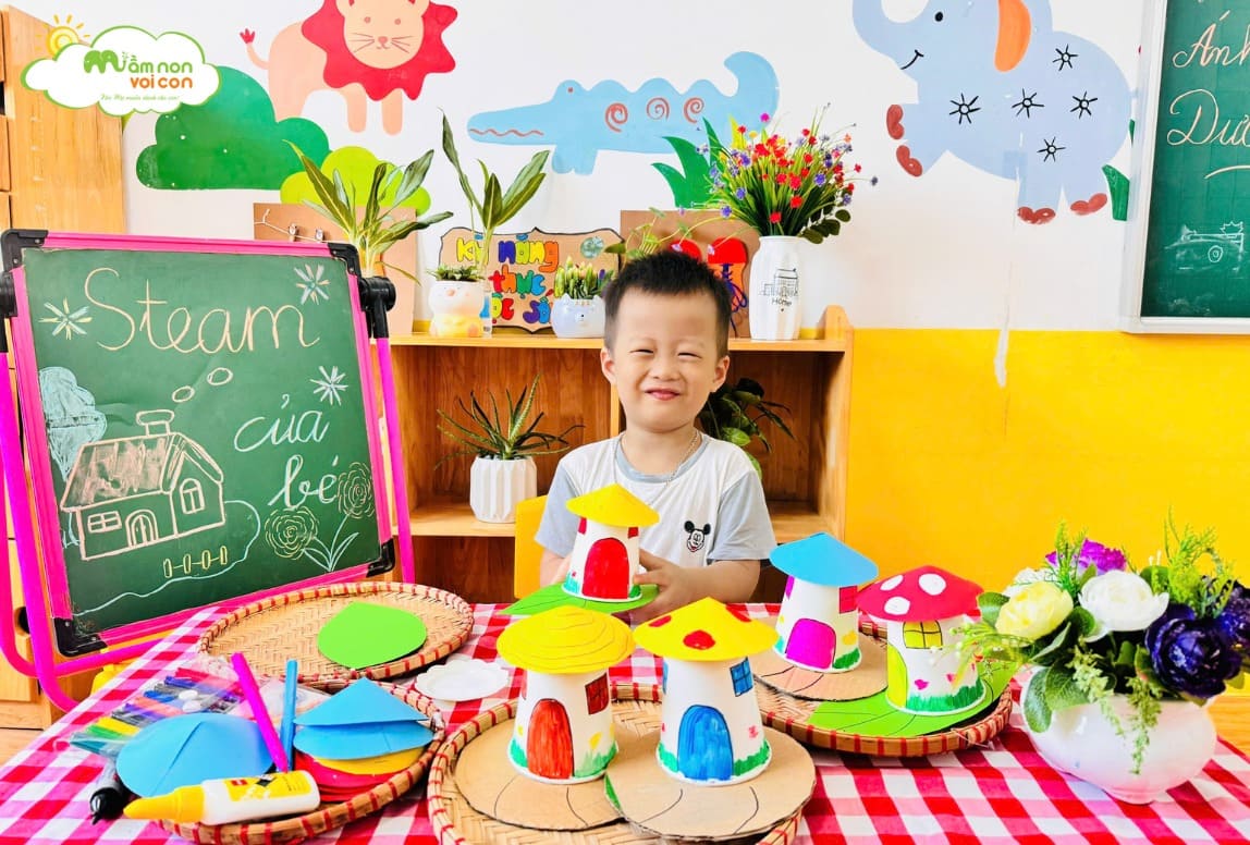 STEAM SÁNG TẠO NGÔI NHÀ CỦA BÉ - TRƯỜNG MẦM NON VOI CON