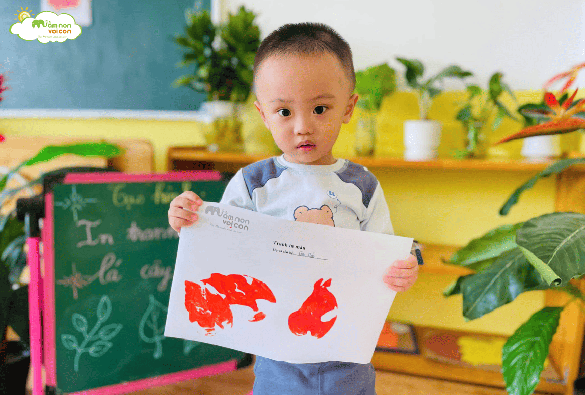 TẠO HÌNH IN TRANH TỪ LÁ CÂY - TRƯỜNG MẦM NON VOI CON