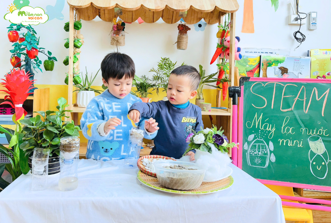 STEAM MÁY LỌC NƯỚC MINI - LỚP E4 STEAM MÁY LỌC NƯỚC MINI - LỚP E4 - TRƯỜNG MẦM NON VOI CON