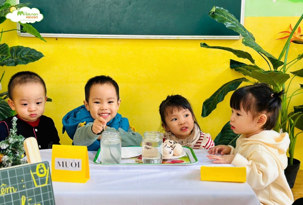 THÍ NGHIỆM: “TRỨNG CHÌM, TRỨNG NỔI” - TRƯỜNG MẦM NON VOI CON