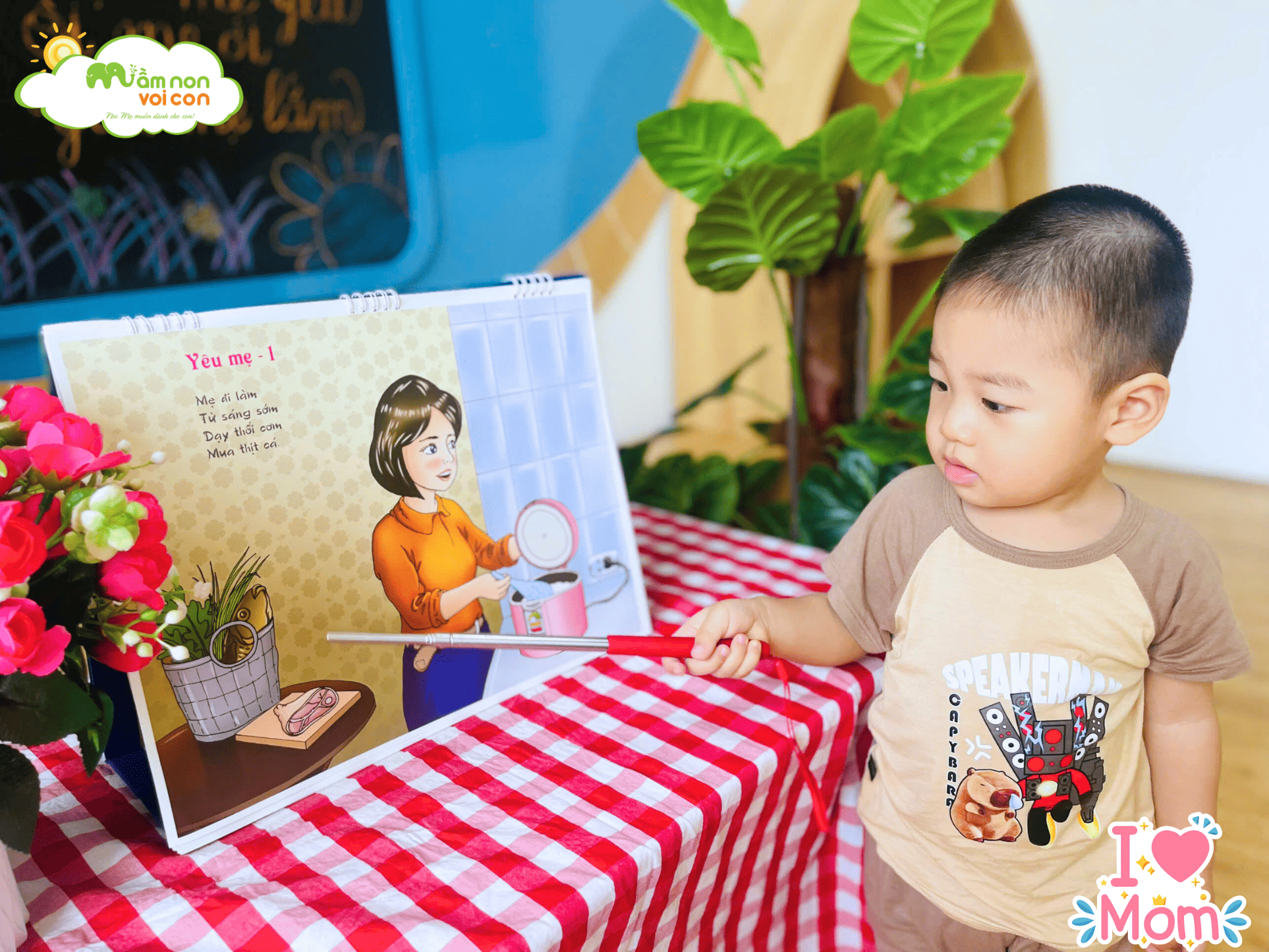 LÀM QUEN VĂN HỌC: THƠ “YÊU MẸ” - TRƯỜNG MẦM NON VOI CON