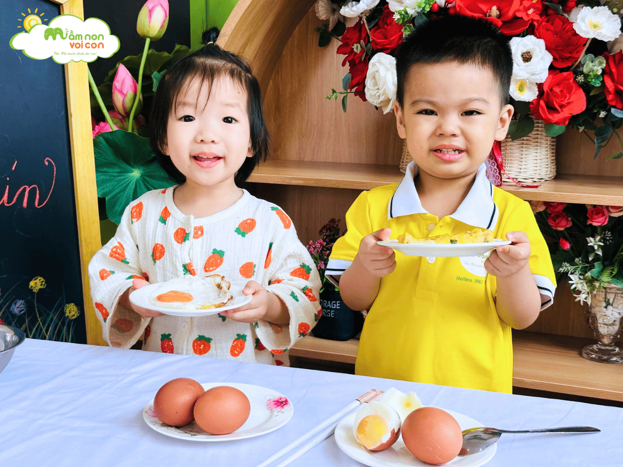 KHÁM PHÁ “TRỨNG CHÍN – TRỨNG SỐNG” CÙNG CÁC BẠN NHỎ LỚP E3 - TRƯỜNG MẦM NON VOI CON